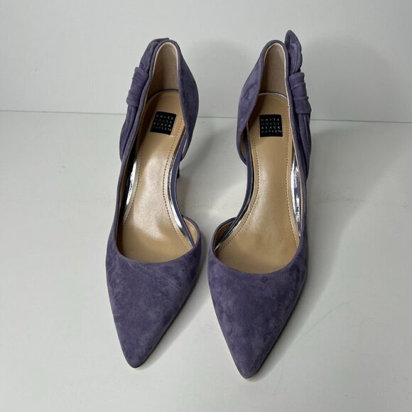 White House Black Market Ella Bow Violet Vista Pumps Heels 9.5 M - Picture 6 of 6
